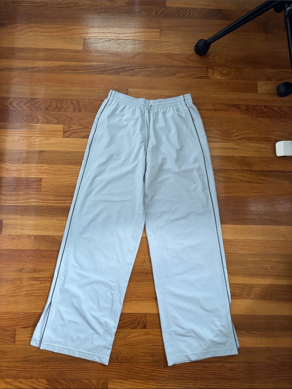Light Blue Lululemon Track Pants with Side Stripe